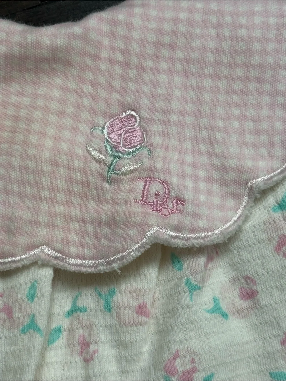 Vintage 1960s 1970s Baby Dior baby girl 0-3 months romper